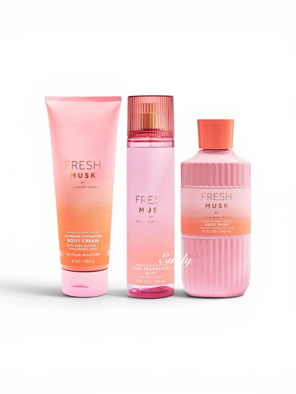 3X Bath & Body Works FRESH MUSK Body Care Collection Set Bundle
